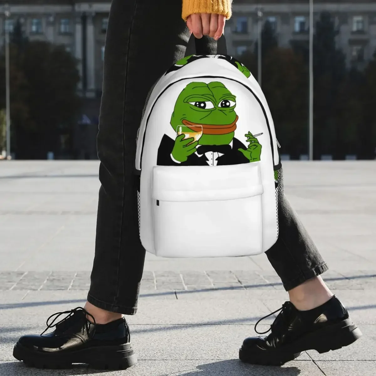 Pepe la grenouille Peepo Emote sacs à dos garçons filles Bookbag mode enfants sacs d'école sac à dos pour ordinateur portable sac à bandoulière grande capacité