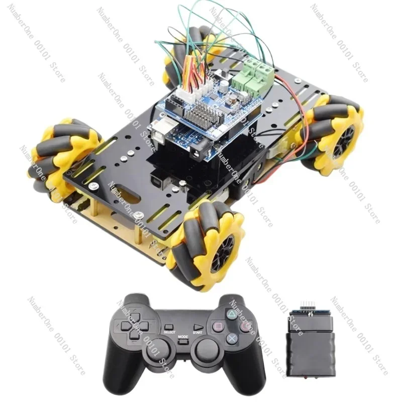 4WD Programmable Robot Car Chassis, Arduino Compatible Smart Vehicle Platform for STEM and Electronics Projects