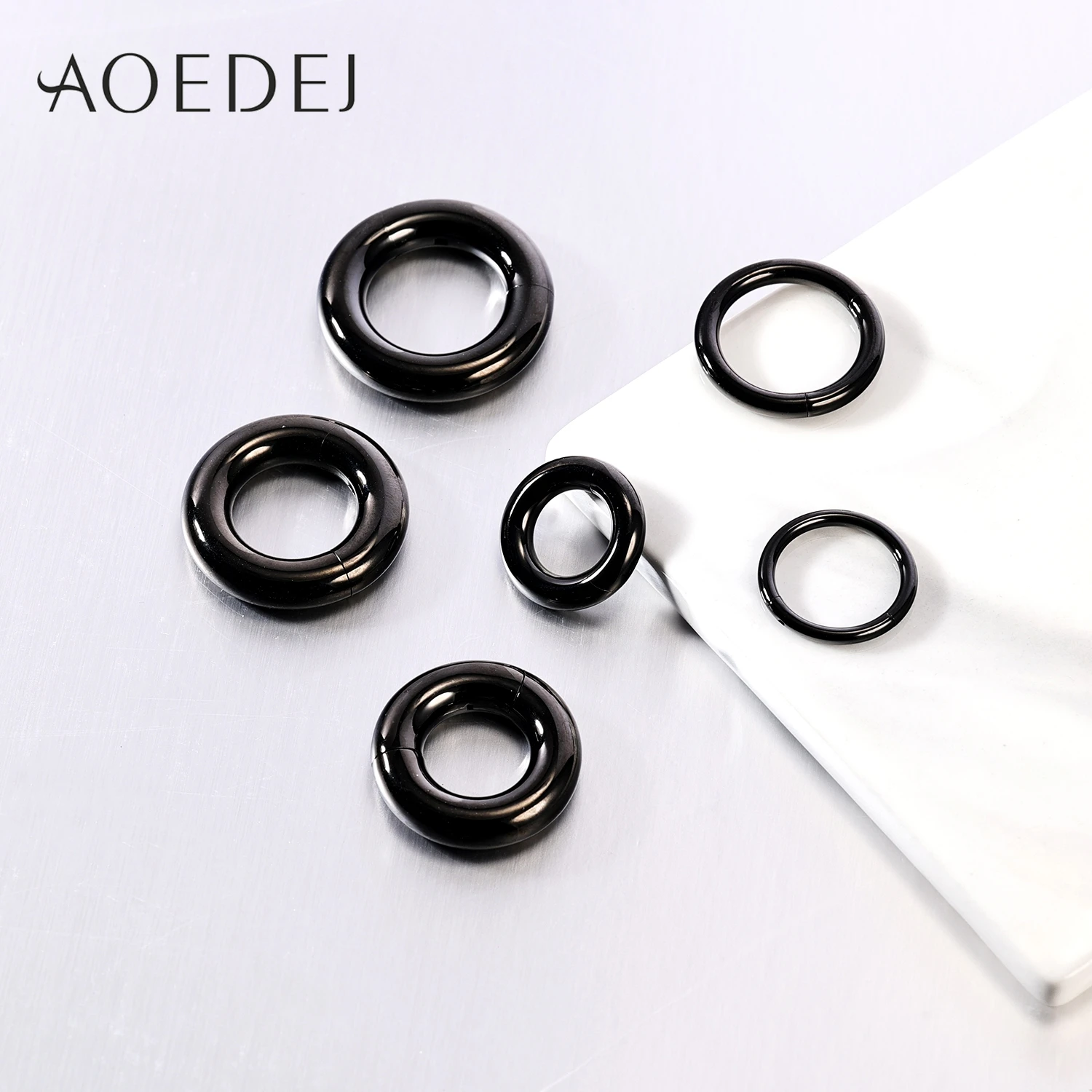 AOEDEJ 1 Piece 2/4/6/8/10/12G Stainless Steel Punk Round Large Ear Gauges Earring Black Ear Expander Nostril Cartilage Jewelry