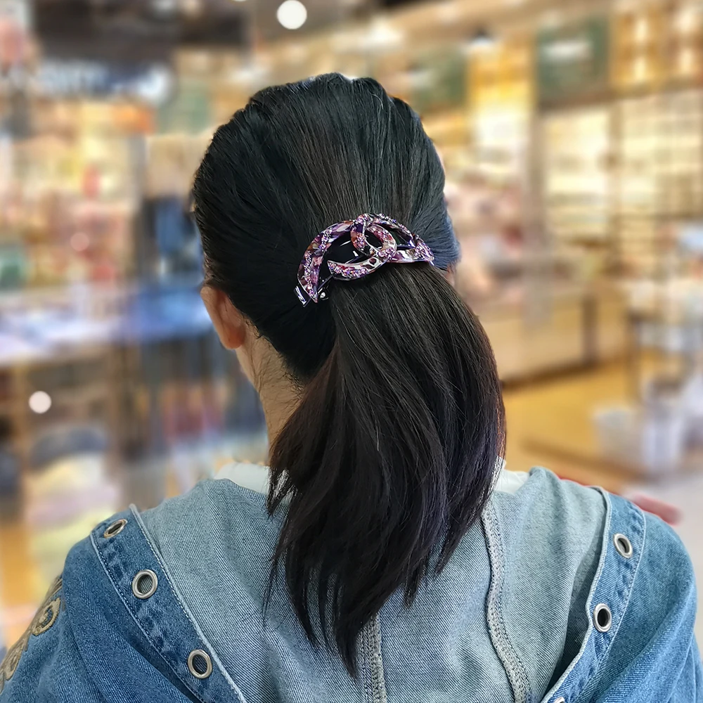 Women Headwear Cute Hair Clip Large Ponytail Holder Vintage Hair Barrettes For Girls Rhinestone Hair Accessories For Women