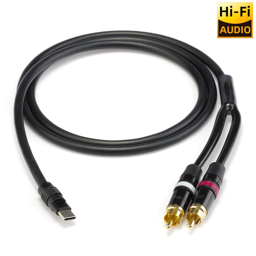 ▲Monster Classic HIFI USB Type-C To 2RCA Audio Cable OFC Typec To Rca Line for Mobile Tablet To Amplifier DAC Sound Card Speaker