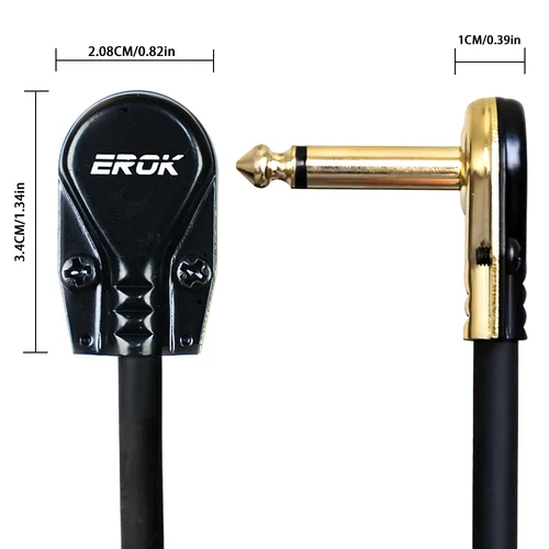 Imagen 2 del producto EROK 1 ud./3 uds./6 uds. Cables de conexión de guitarra ángulo recto 15/30/50CM 1/4 Cable de guitarra para pedales de efectos de guitarra