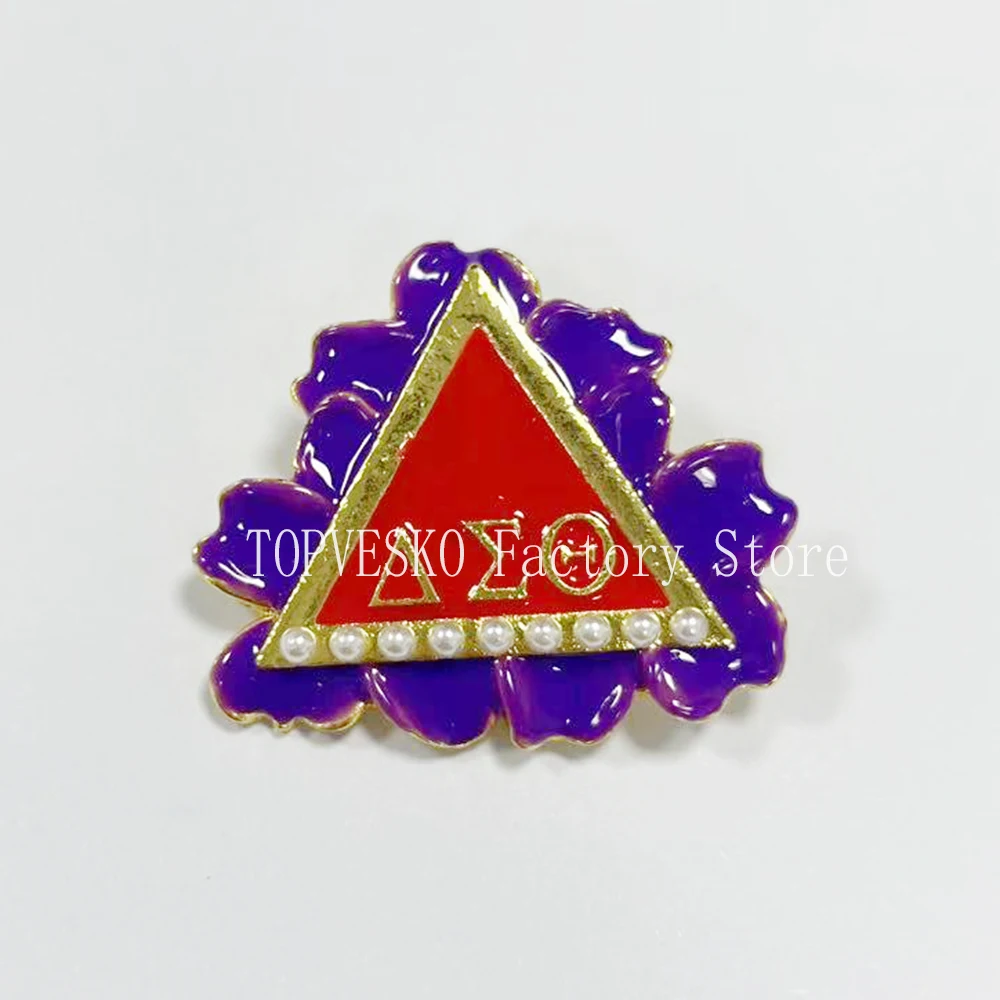 Delta Pyramid Violets & Pearls Pin