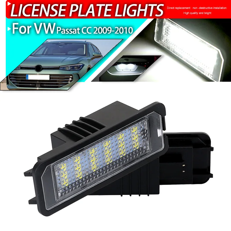 2pcs CANbus Error Free LED Number License Plate Light Lamp White For VW Golf4 5 6 7 Passat B6 CC Eos Polo Superb Seat Leon Altea