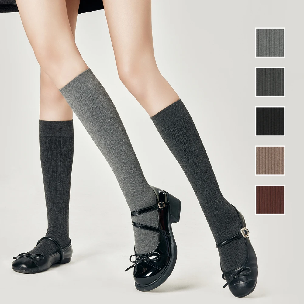 

Осенние модные гольфы для женщин, облегающие компрессионные носки до середины икры, длинные чулки-трубы в корейском стиле