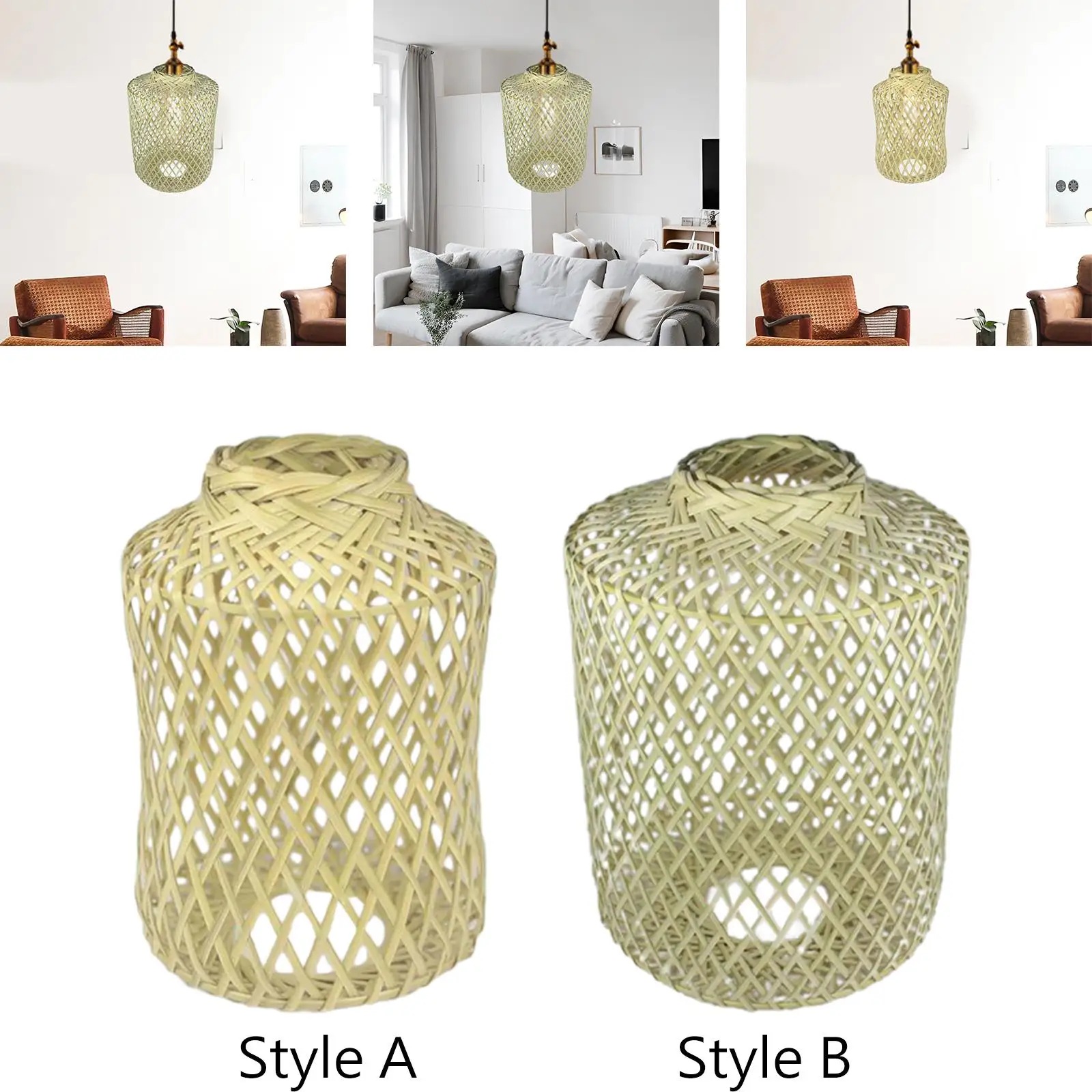 Pendant Lamp Shade Hand Knitted Rustic Lampshade for Dining Livingroom Hotel