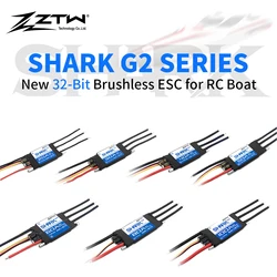 ZTW 32-Bit ESC Shark G2 20A/30A/40A/50A/60A/80A/100A 2-6S SBEC 5V/6V 8A Brushless Speed Control per RC Boat Underwater Thruster