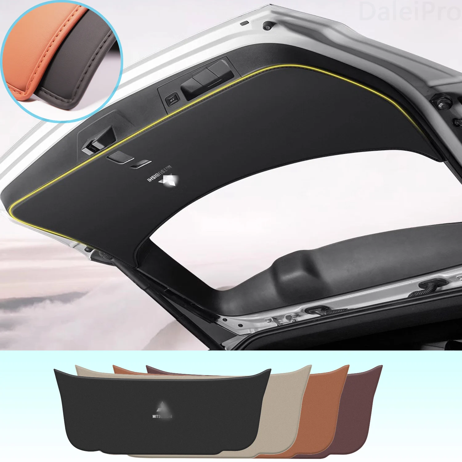 For Mitsubishi ASX 2013 2014 2015-2021 Car Liftgate Protection Mat Rear Trunk Protection Cover Anti-kick Leather Decoration Pad