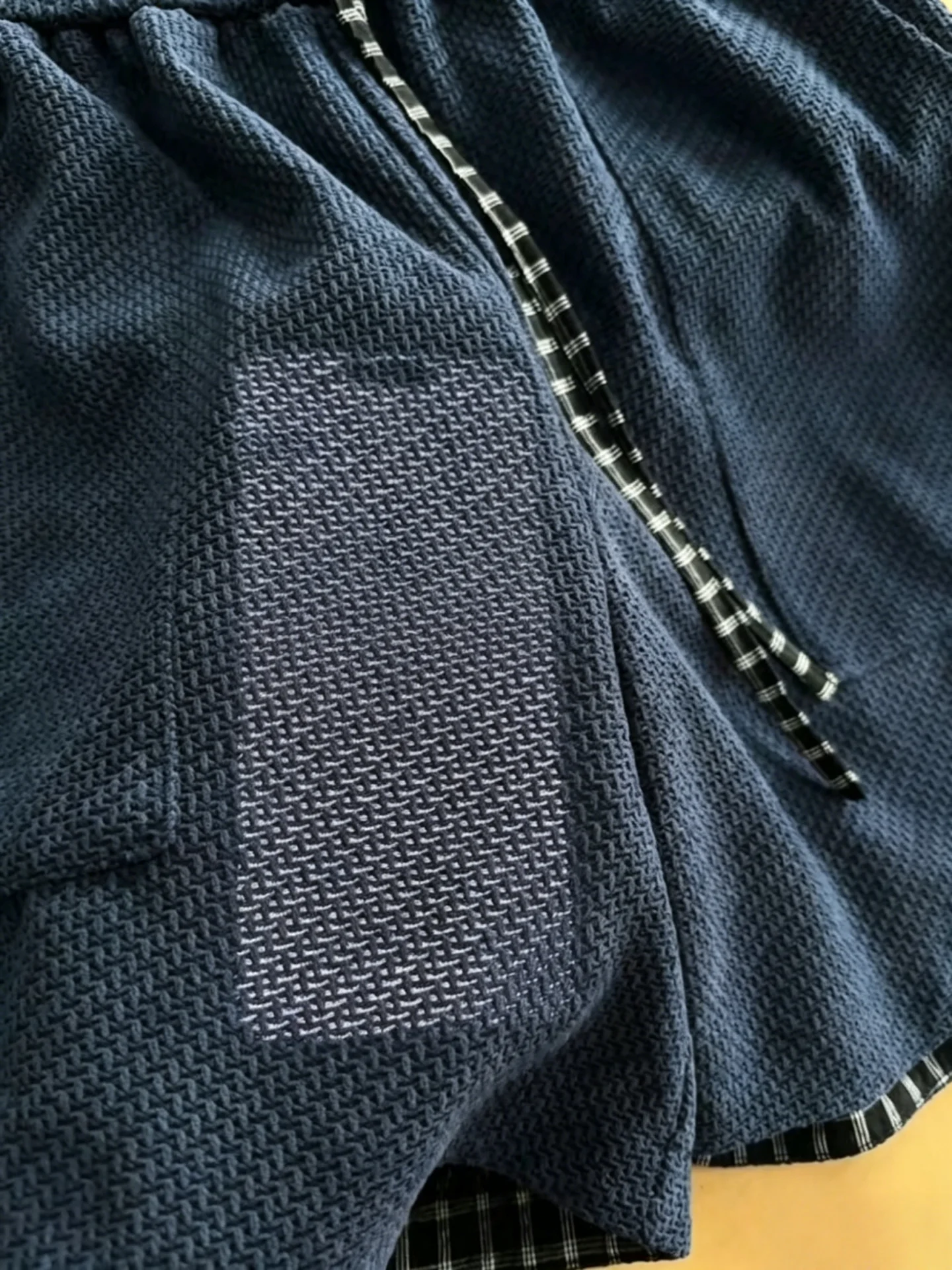 Lightweight Breathable Ice Silk Five-Quarter Shorts Men's Summer Sports Pants Snake-Scale Pattern Patchwork Casual Shorts
