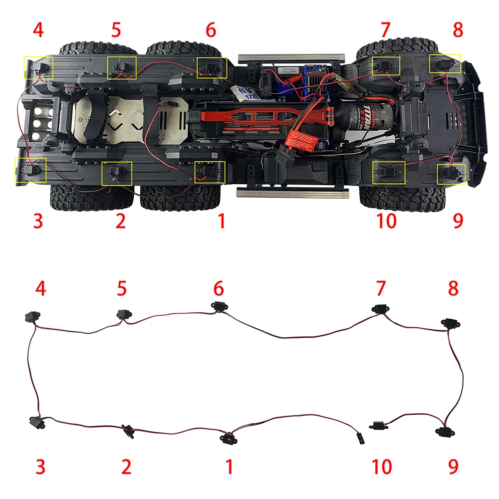 Lampa do nadkole z lampą tylną do samochodu z kołem AXSPEED do płaska stopka do wspinaczki 1/10 gąsienica RC TRX4 TRX6 G63 TRX-6 T6