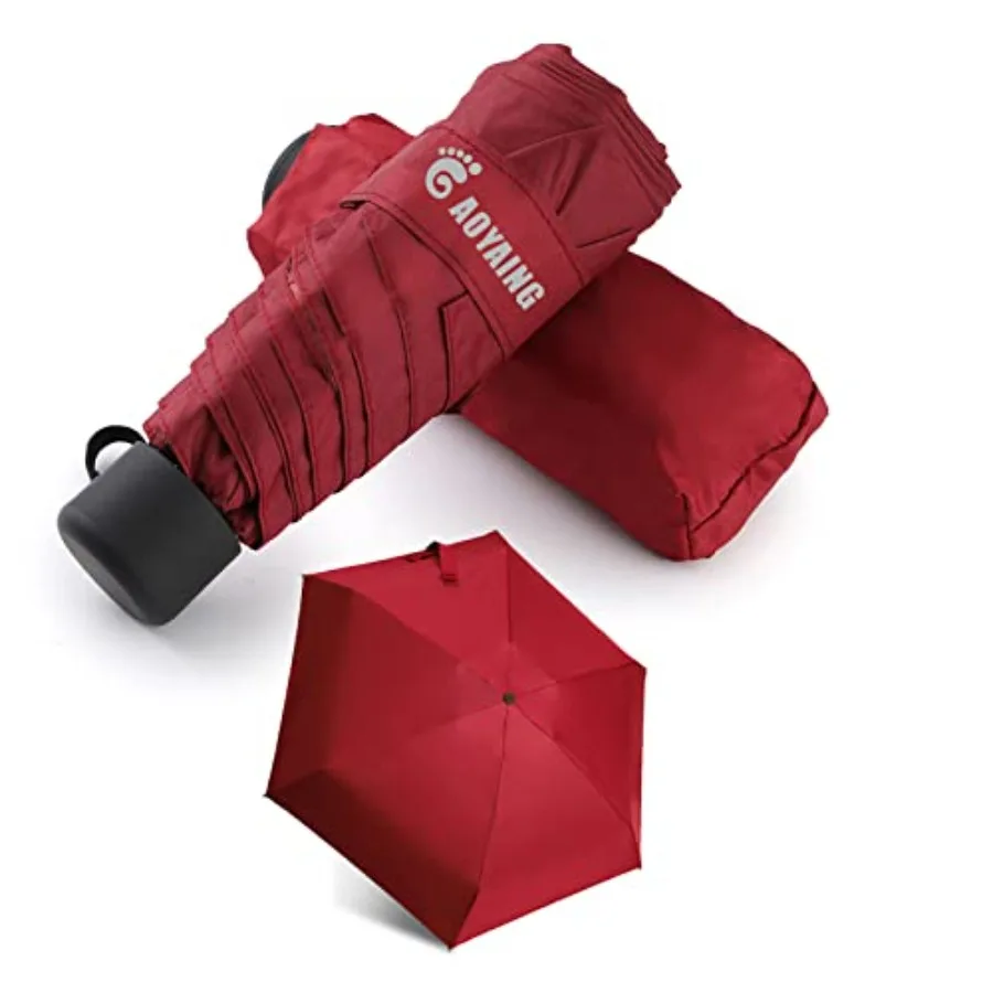 

GAOYAING Small Mini Umbrella with Case Light Compact Design Perfect for Travel Lightweight Portable Parasol Outdoor SunandRain