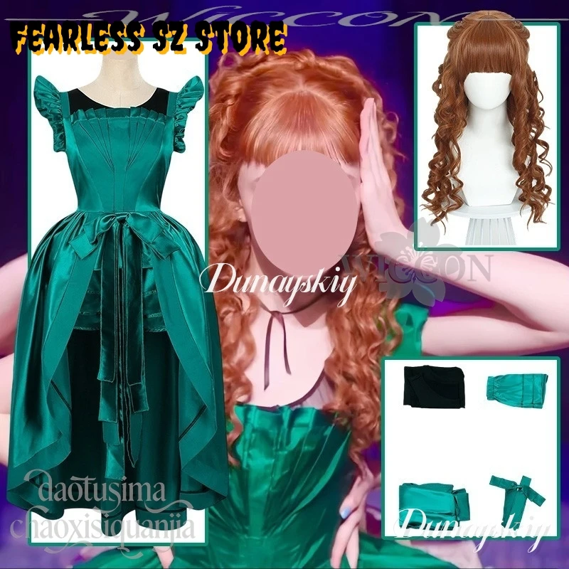 

Agnes классическая Лолита аниме фильм Wed косплей бальная танцевальная форма зеленое шелковое длинное платье без рукавов Хэллоуин Рождественская вечеринка Cos