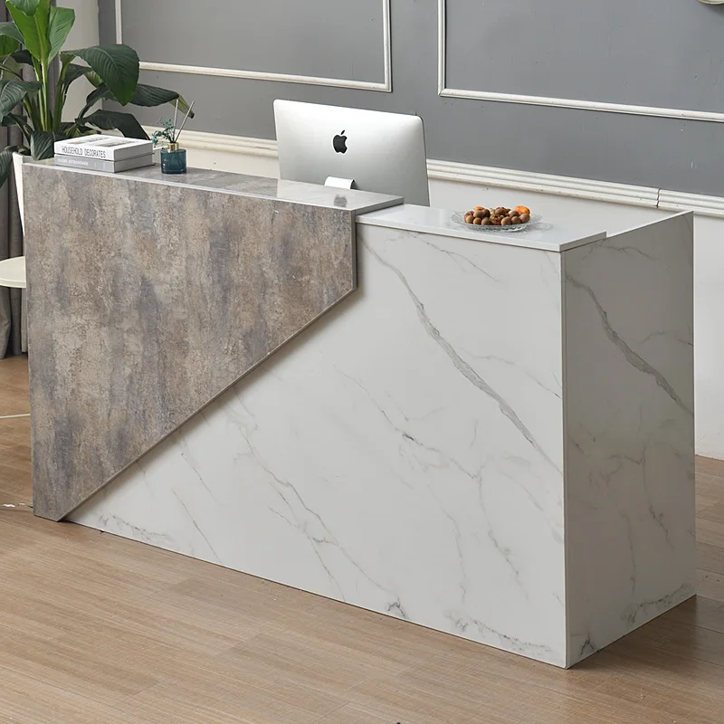 Nordic Aesthetic Reception Desk Counter Hair Salon Cashier Simple Modern Decorations Reception Desk Counter Office Furniture
