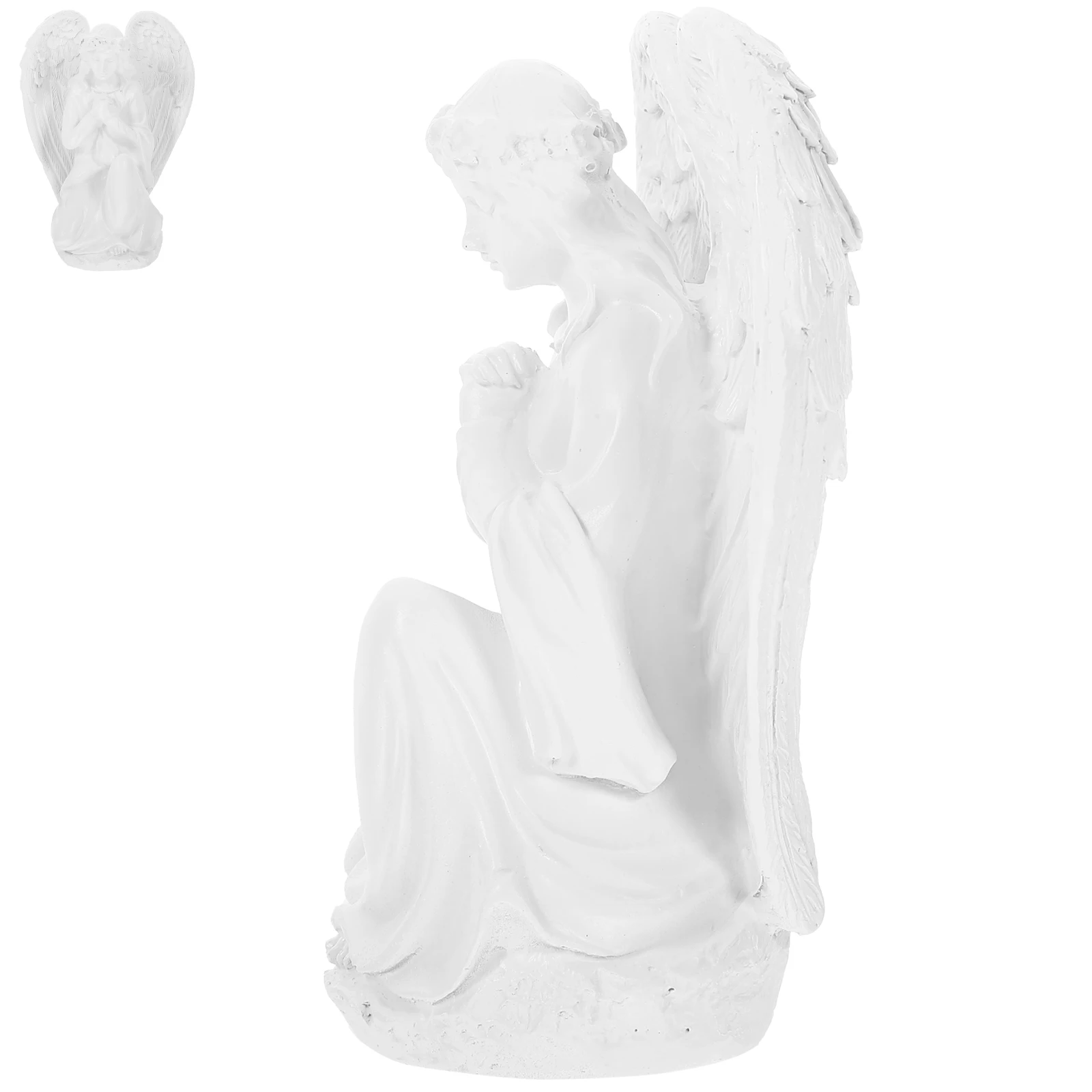 

Resin Angel Decoration Praying Sculpture Mini Statue Home Furnishing Stable Base Creative Gift for Special Festivals