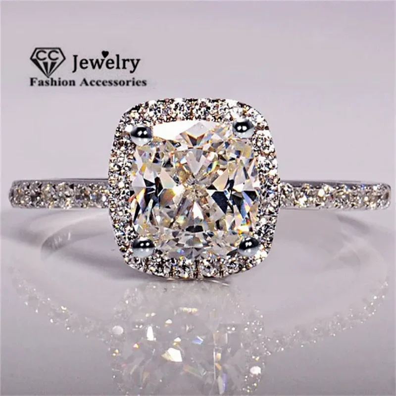 Women bridal wedding CC rings trendy jewelry