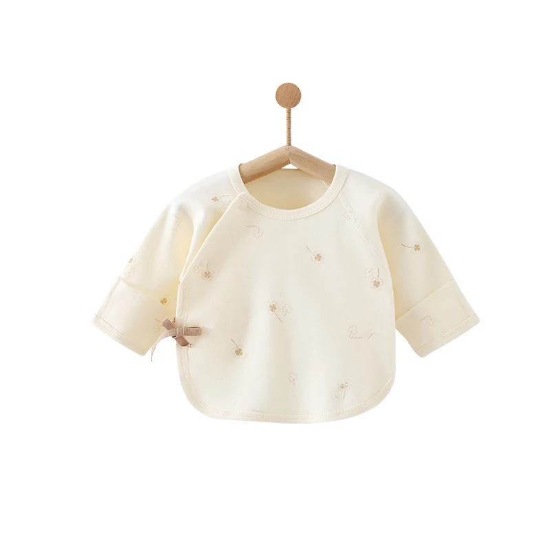 100% Pure Cotton Newborn Baby Half Back Shirt Soft Long Sleeve Infant Top baby girl clothes Underwear for 0-3 Months
