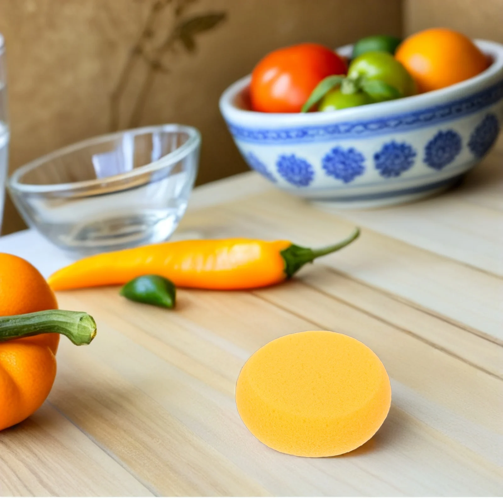 

20pcs Cleaning Honeycomb Sponge Round Scrubber Heavy Duty Water Absorbing Non Scratch For Kitchen Bathroom Household Reusable