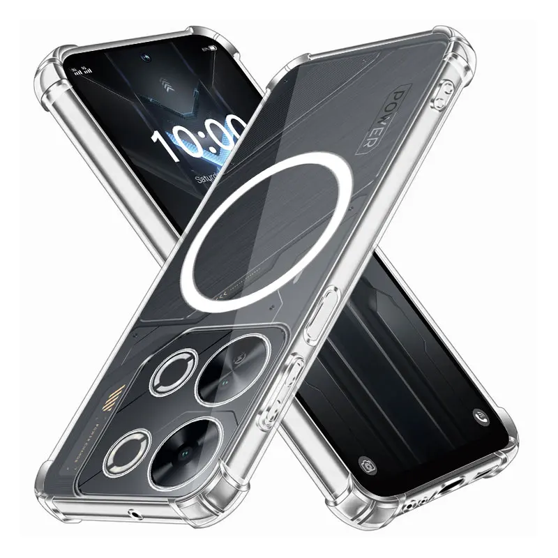 For Itel P65 P671L /Itel P55 Case Magnetic Wireless Charger Sticker Shockproof Clear Soft Silicone Phone Case for Itel P65 Cover