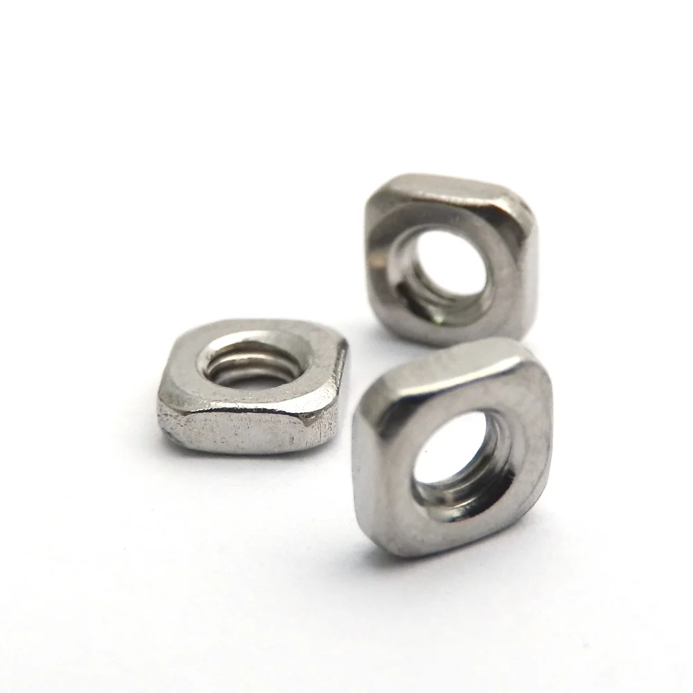 100pcs M3 M4 M5 M6 M8 Square Thin Nut A2 304 Stainless Steel Square Nuts DIN 562