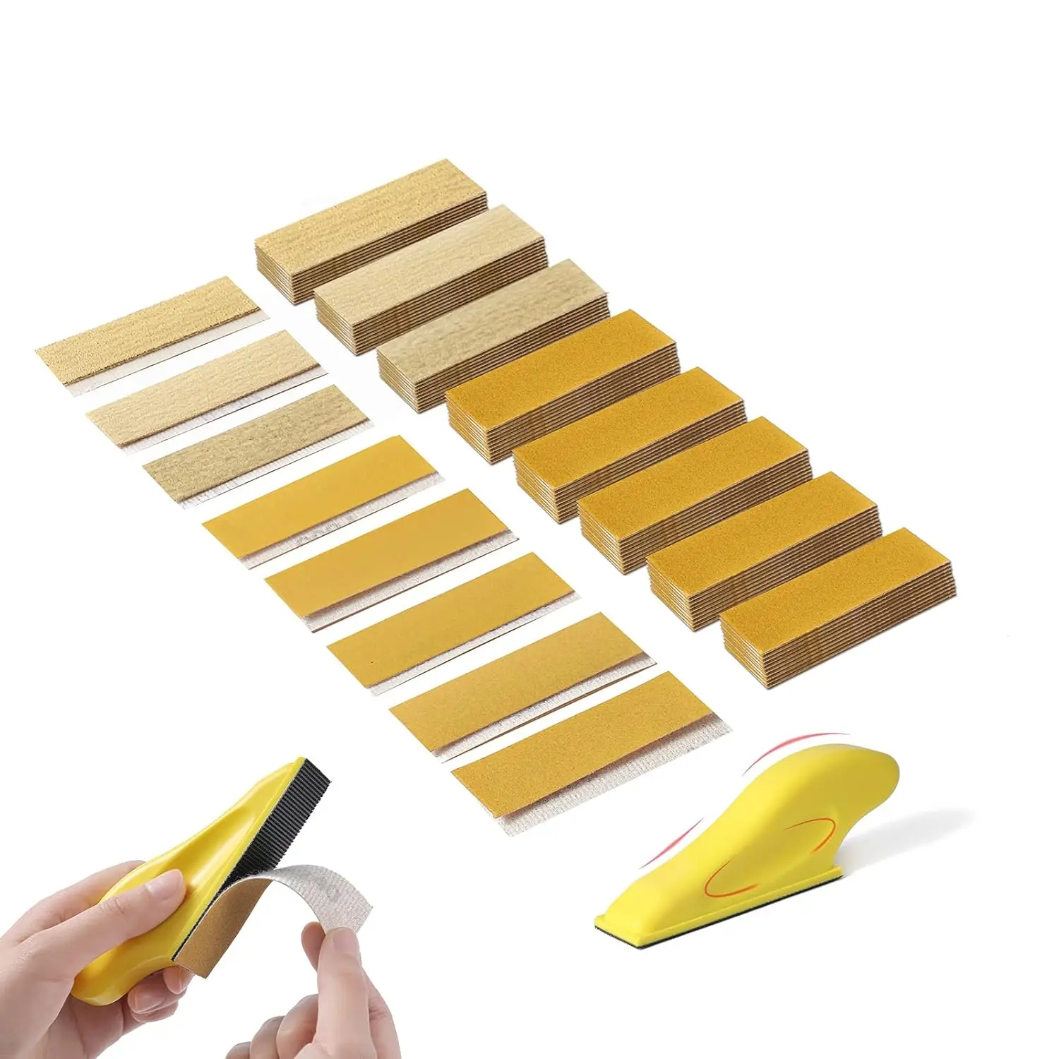 

80 PCS Sandpaper Kit, Grit 80-800, 3.5"x1" Strips with Hook & Loop for Detail Sanders and Narrow Spaces
