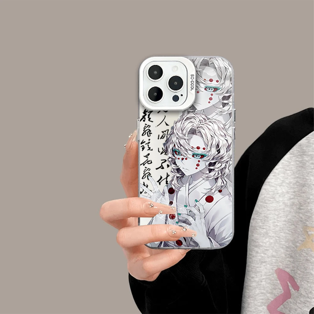 Anime D-Demon S-Slayer IMD Colorful Phone Case Silver Cover Suitable for iPhone 12 11 13 14 15 16 Max Pro Plus