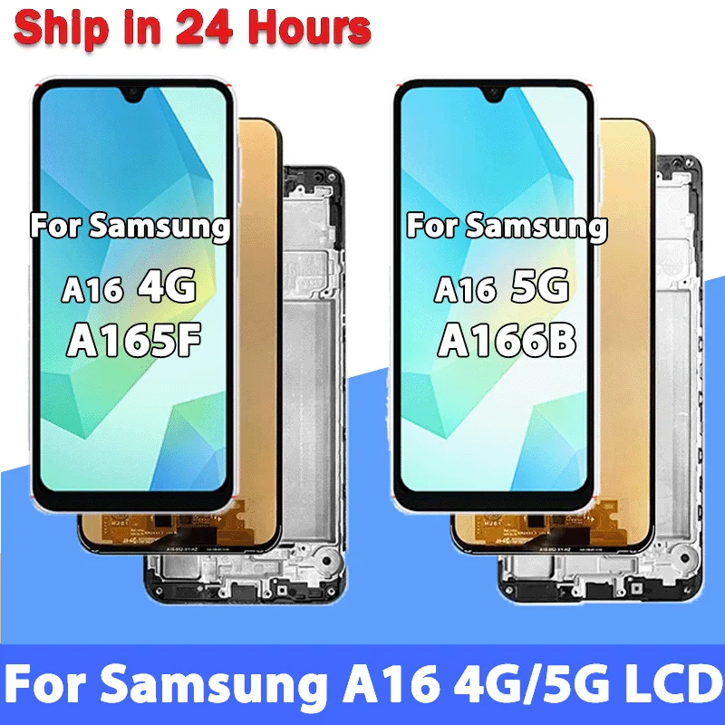 スーパー-amoled-サムスン-a16-4-グラム-sm-a165f-lcd-ディスプレイタッチスクリーンデジタイザサムスン-a16-5-グラム-sm-a166b-液晶フレーム