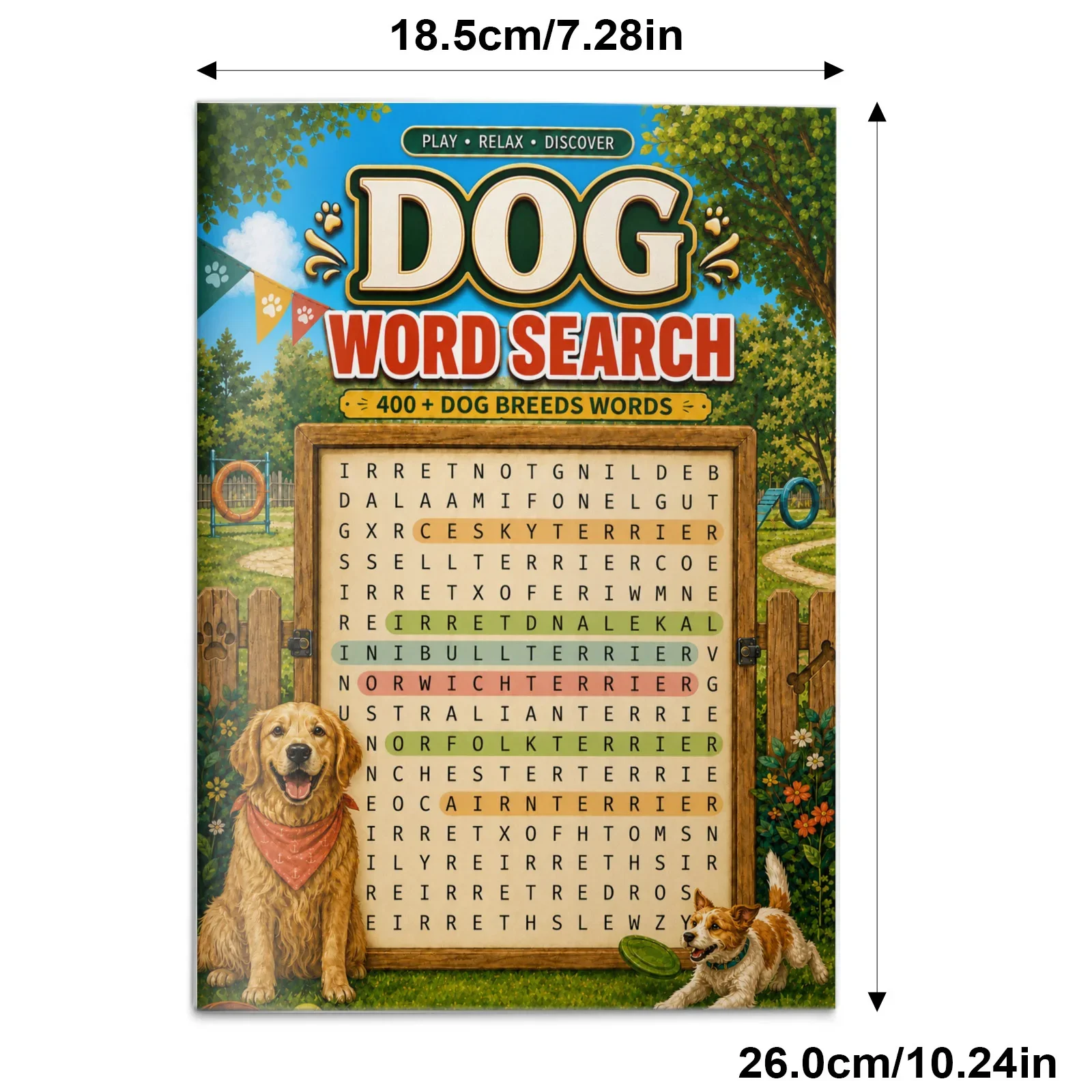 Dog Word Search, 400+ Dog Breed and Canine Words, Relaxing Vocabulary Puzzles for Memory, Focus and Brain Training