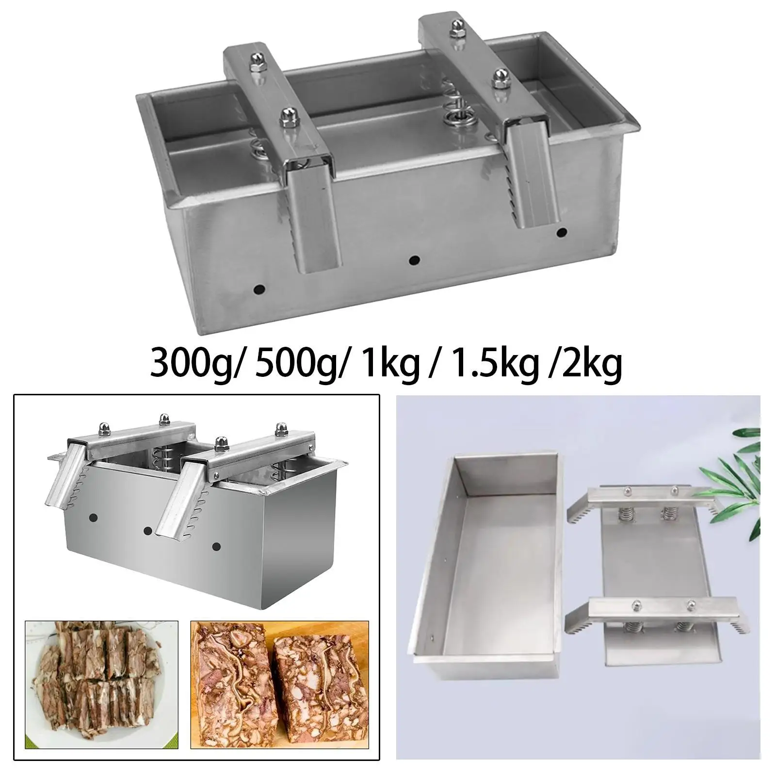 Ham Meat Pressing Tool Meat Brick Boxes Cooking Tool Forming Tool for Beef Brick Lunch Meat Hamburger Making Commercial Homemade