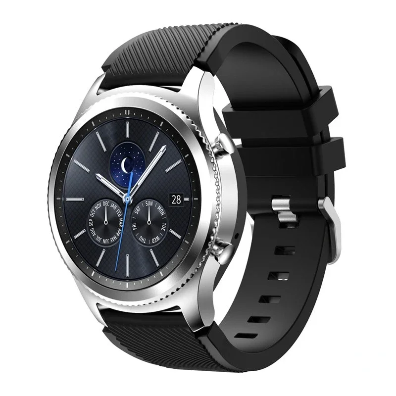 Ремешок силиконовый для Samsung Galaxy Watch 46 мм/Gear S3 Huawei Watch 3/GT2, сменный Браслет для Amazfit GTR4/Stratos3, 22 мм