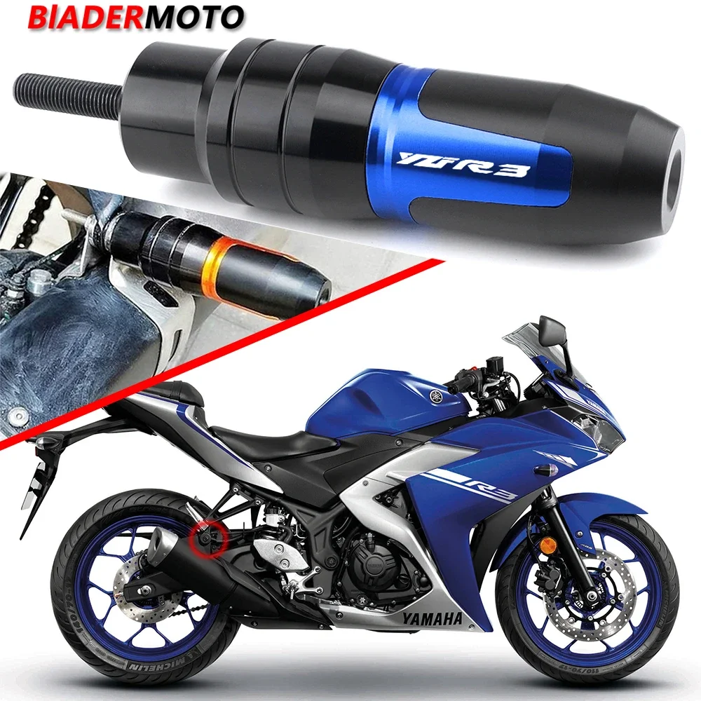 

2025 New MOTO With Logo "YZFR3" For YAMAHA YZF-R3 YZFR3 YZF R3 Motorcycle CNC Frame Exhaust Slider Crash Protection Crash Pad