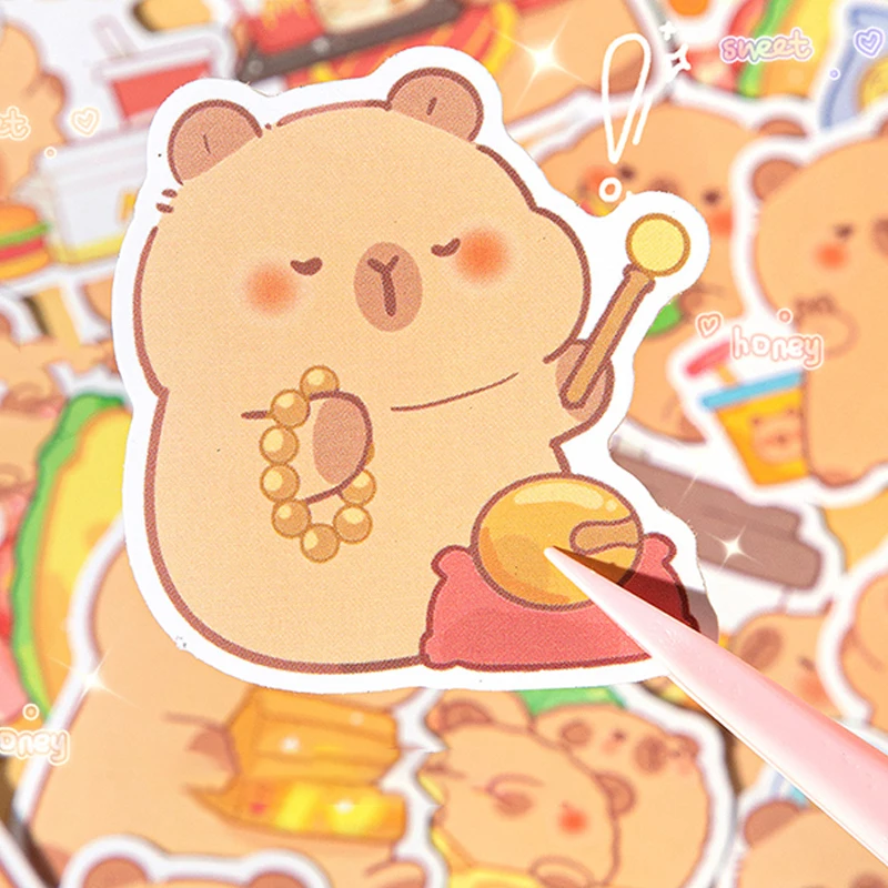 Bonito cartoon capivara adesivos para laptop, decoração scrapbook, decalques graffiti, skate, diy, diy, 30pcs
