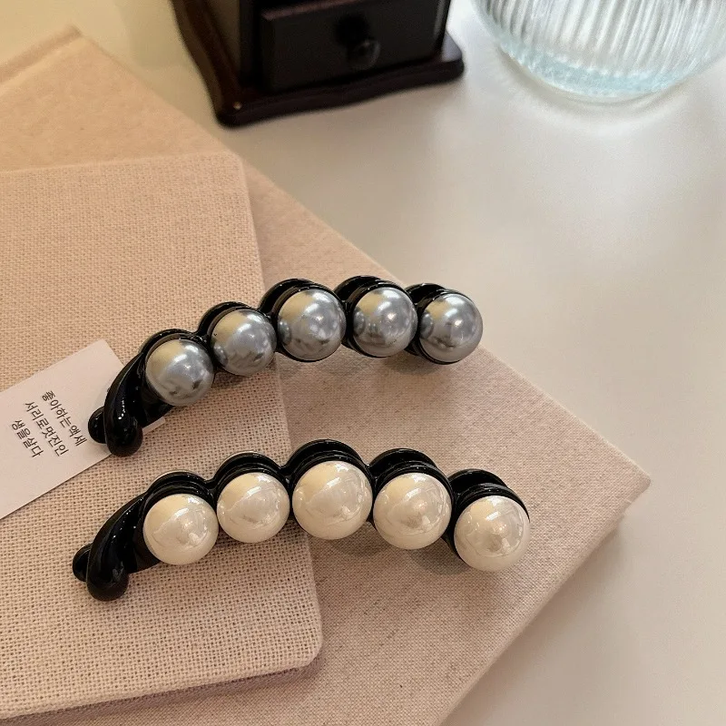 

Banana Clip – Versatile Faux-Pearl Ponytail Holder for Women, Hair Clasp Hair Accessory, Twist Clip, Hair Clip