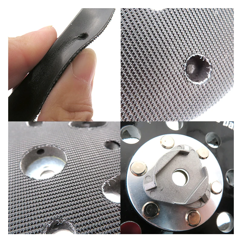 6 pollici 17 fori 150mm tampone di levigatura di Backup 5/16 "-24 disco di levigatura a disco gancio e anello piastra di supporto levigatrice utensili elettrici