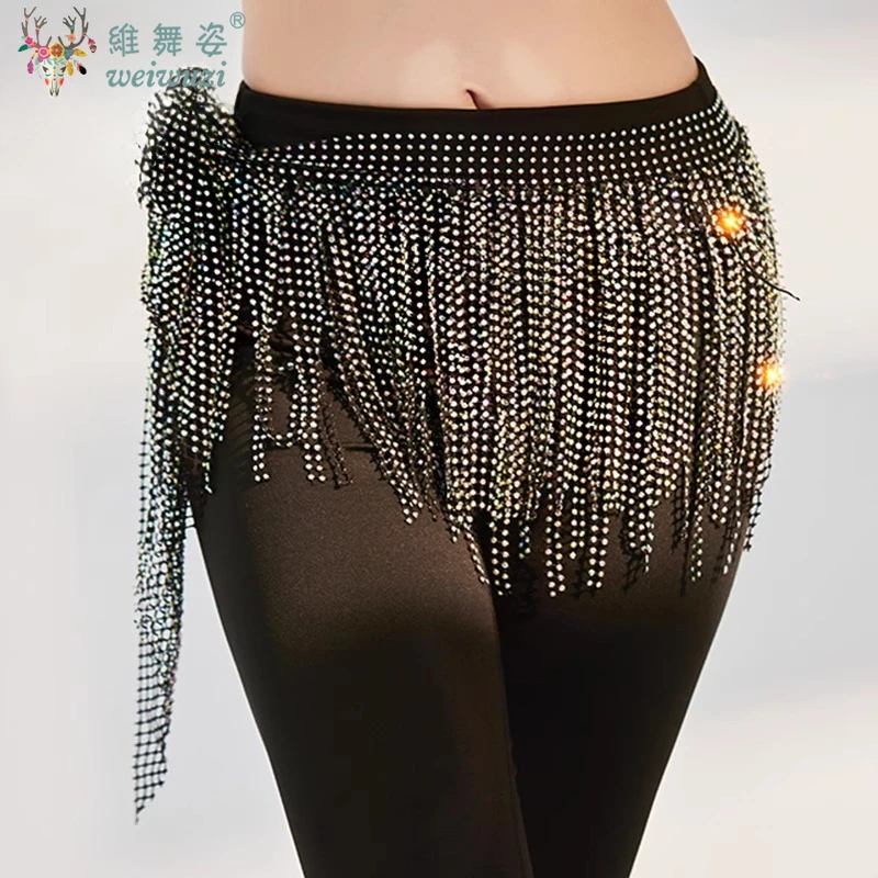 جديد إمرأة لامعة الرقص الشرقي الخصر سلاسل الرقص الشرقي الهندي ملابس رقص اكسسوارات شرابة متعدد الطبقات وشاح الورك التنانير #1