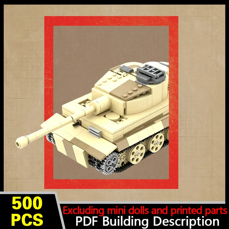 Tiger I Ausf. E Military Tank Model MOC Building Bricks War Equipment Style Modular Technology Gifts Holiday Assemble Toys Suit