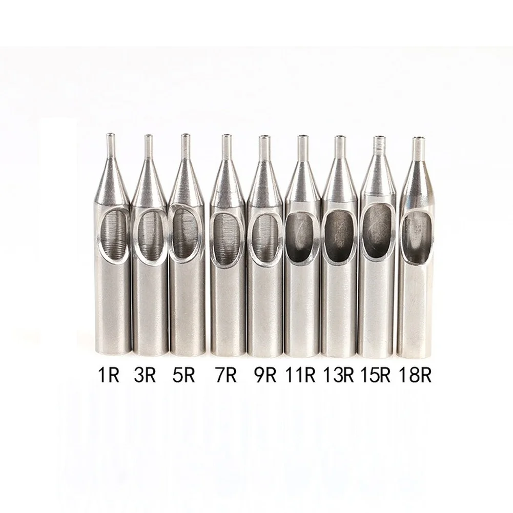 5pcs High Quality Stainless Steel Tattoo Tips Permanent Tattoo Nozzle Tips RT FT DT Tattoo Gun Grip Tip Body Art Tool Accessory