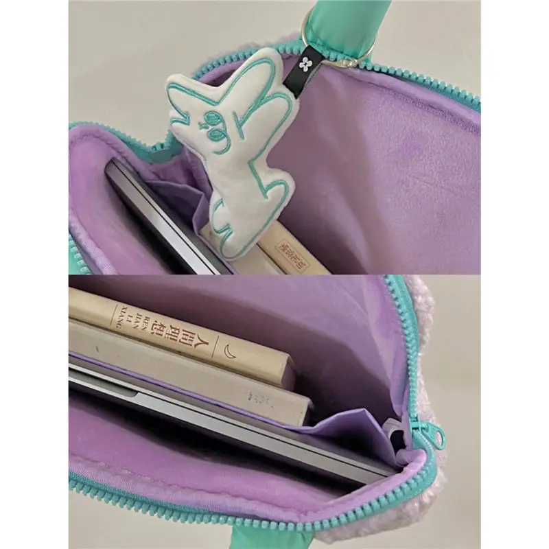 Cute Rabbit Plush Laptop Computer Bag 14 Inch Handbag for Macbook Air 13.3 Case Huawei Lenovo Dell Asus Storage Shoulder Bag