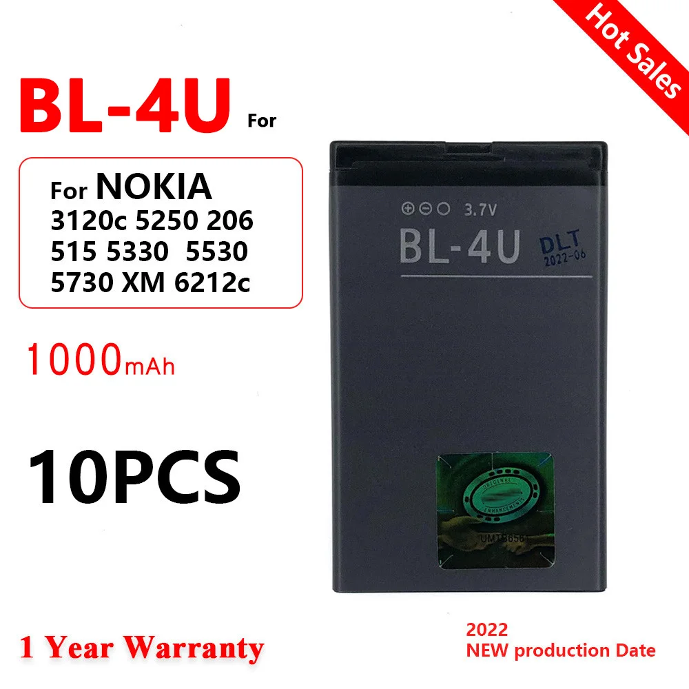 BL-4U BL 4U1000mAh Li-polymer Phone Replacement Battery for Nokia 3120c 5250 206 515 5330 5530XM XpressMusic 5730 6212c 1000mAh