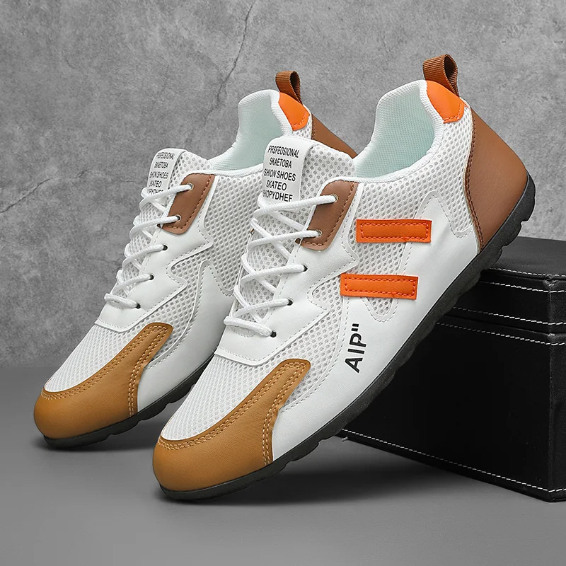 Trendy Breathable Sports Shoes Men's Mesh Low-Top Casual Bean Shoes Fashionable All-Match Lightweight Summer Sneakers