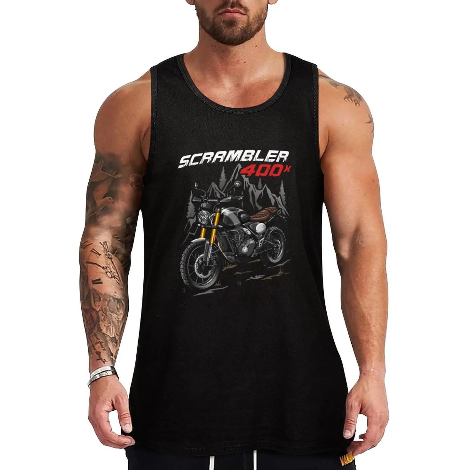 

Motorcycle Scrambler 400X (Phantom Black Silver Ice) for Motorcycle Riders Tank Top Classic Fit Undershirt Everyday Wear