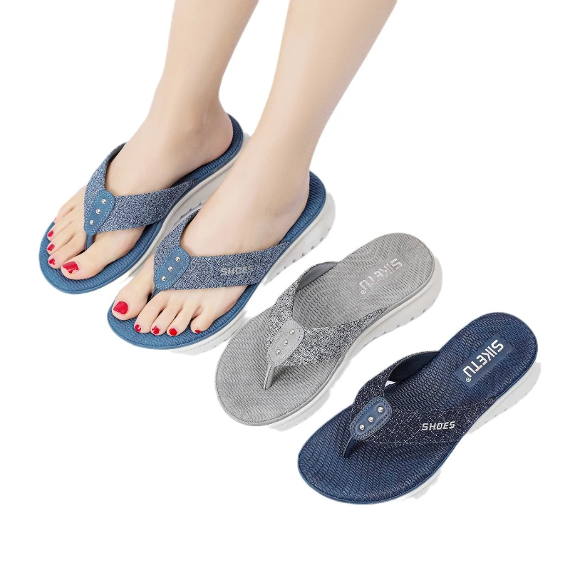 New Summer Products European And American Sandals For Women Simple Flip Flops Sports Wedge Casual Large-Size Slippers Simple