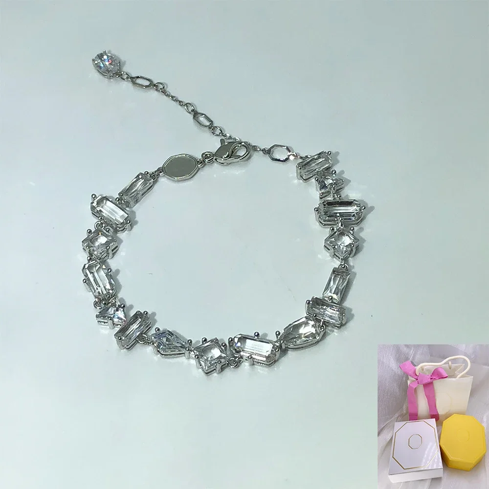 

Hot selling Mesmera white crystal bracelet mixed cutting romantic luxury wedding surprise cat gift
