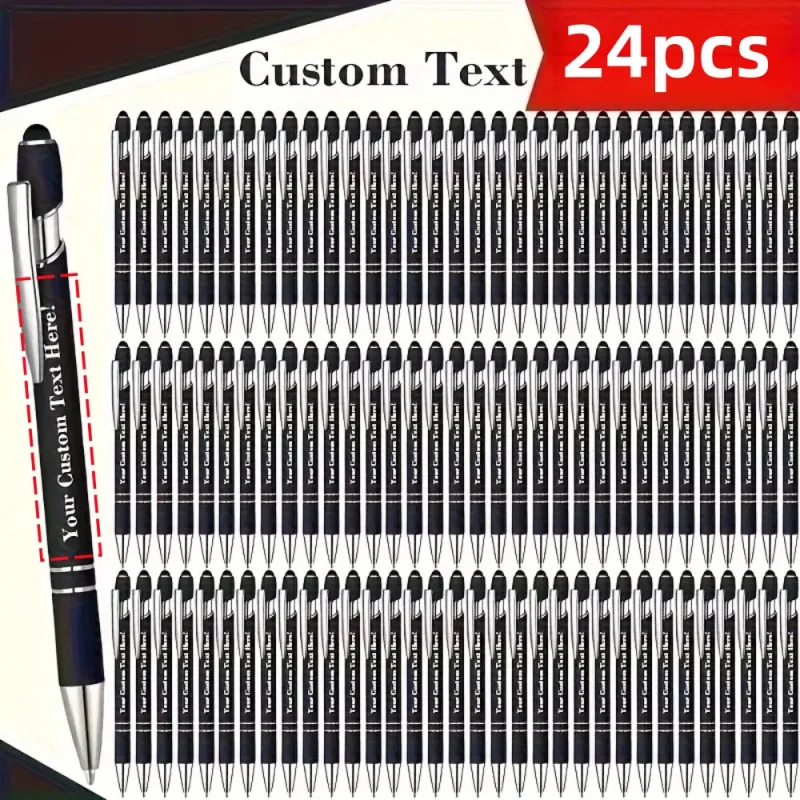 24PCS Custom Ballpoint Pens Sets Featuring Engraved Logos on Metal Pens Perfect for Graduation Season Various Holiday Gifts