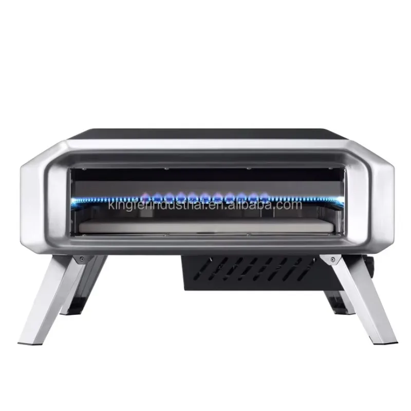 16-Inch auto-rotating LPG pizza oven for outdoor use