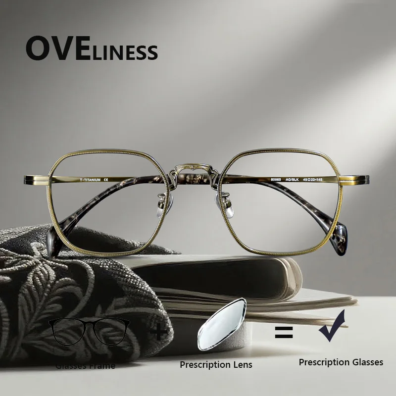 

Pure Titanium optical Glasses Frame Men Women Square Eyeglasses frames Prescription Ultralight Eyewear male myopia spectacles