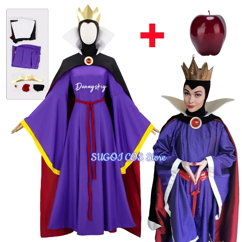 osplay Fairytale Anime Queen Costume Role-playing Stage Costume Villainous Woman Cosplay Costume Crown Cloak Belt accessory Suit