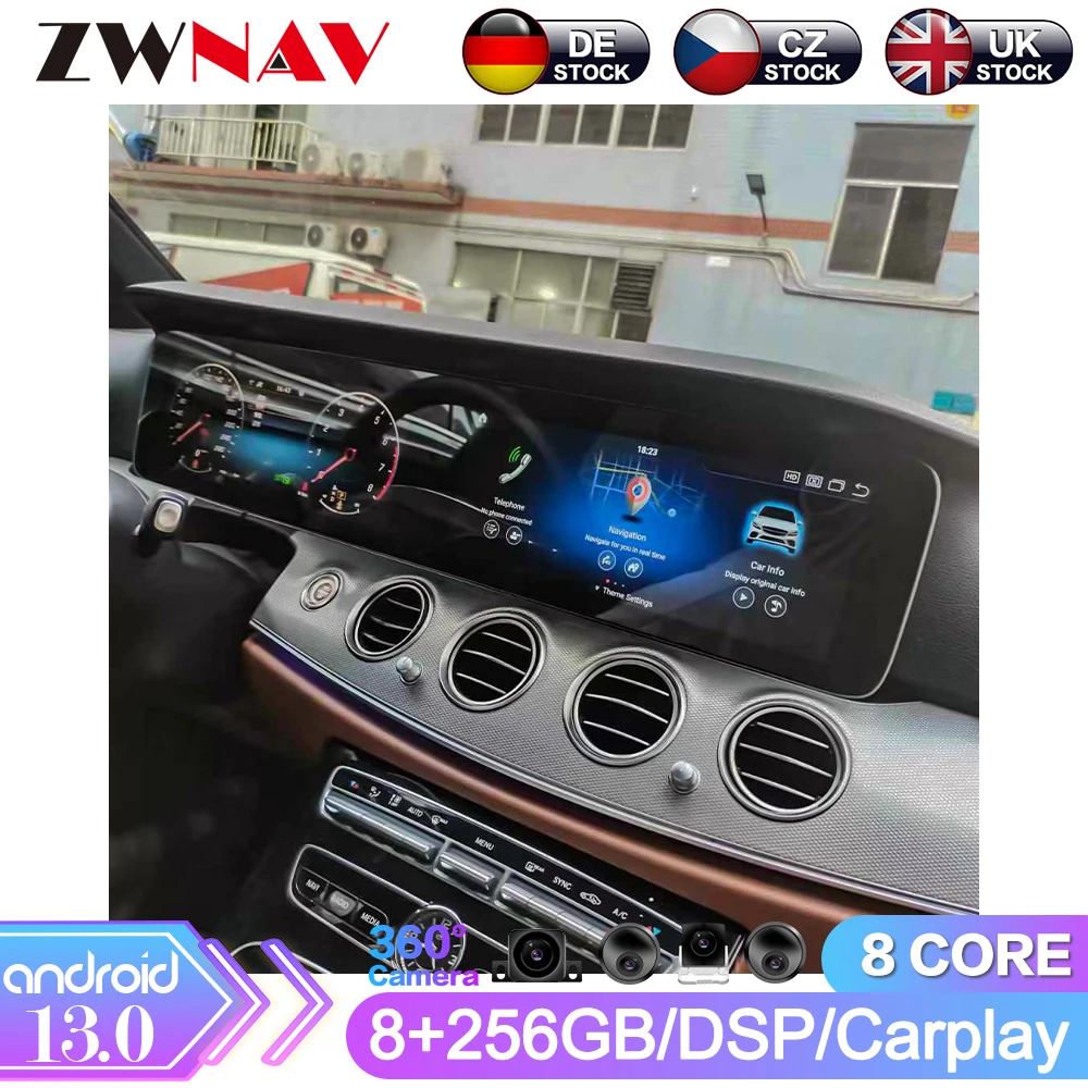 Car Radio Head Unit Carplay Auto Multimedia Monitors For 2017-2019 Mercedes Benz E-Class Dual Screen Android 13.0 Car Navigation