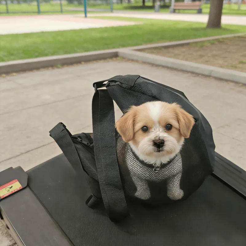 Lightweight Breathable Mesh Dog Carrier for Small-Medium Pets, Zippered Crossbody Bag for Vet Visits, Shopping & Outdoor Travel view 4