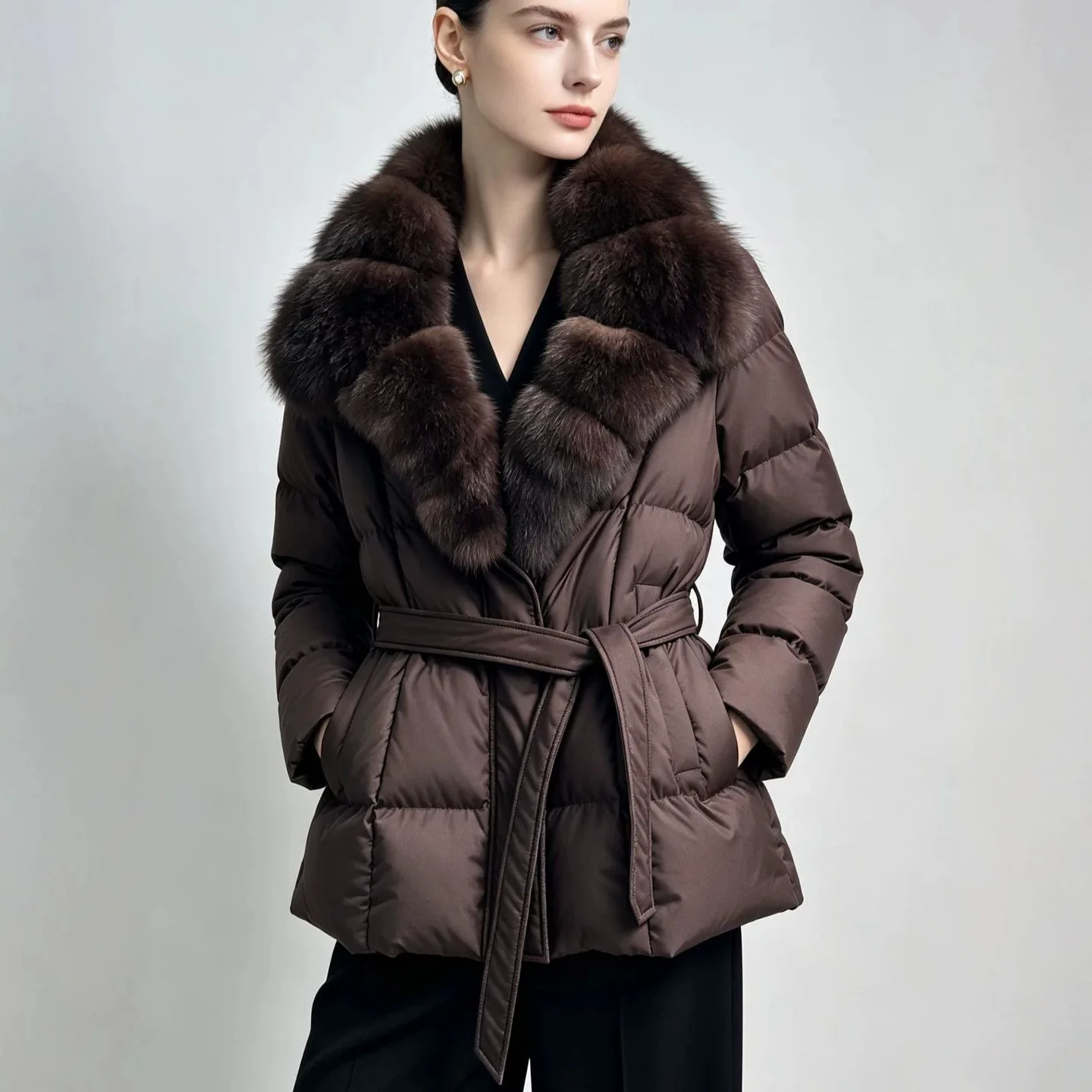 2026 New Winter Women's Down Jacket Fox fur collar Commuter Fashion Jacket