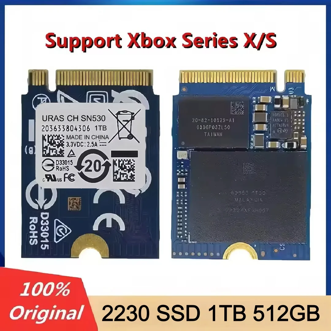 

For Support Xbox Series X/S Enhanced Games CH SN530 /560 SSD 1TB 512GB M.2 PCIE 4.0X2 2230 Solid State Drive Original